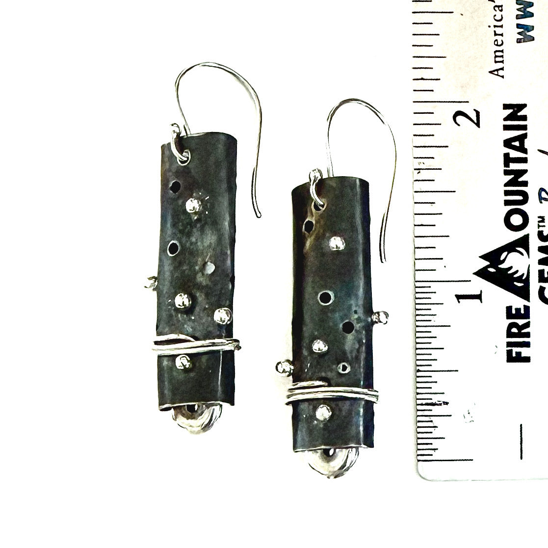 Black Titanium and Sterling Earrings
