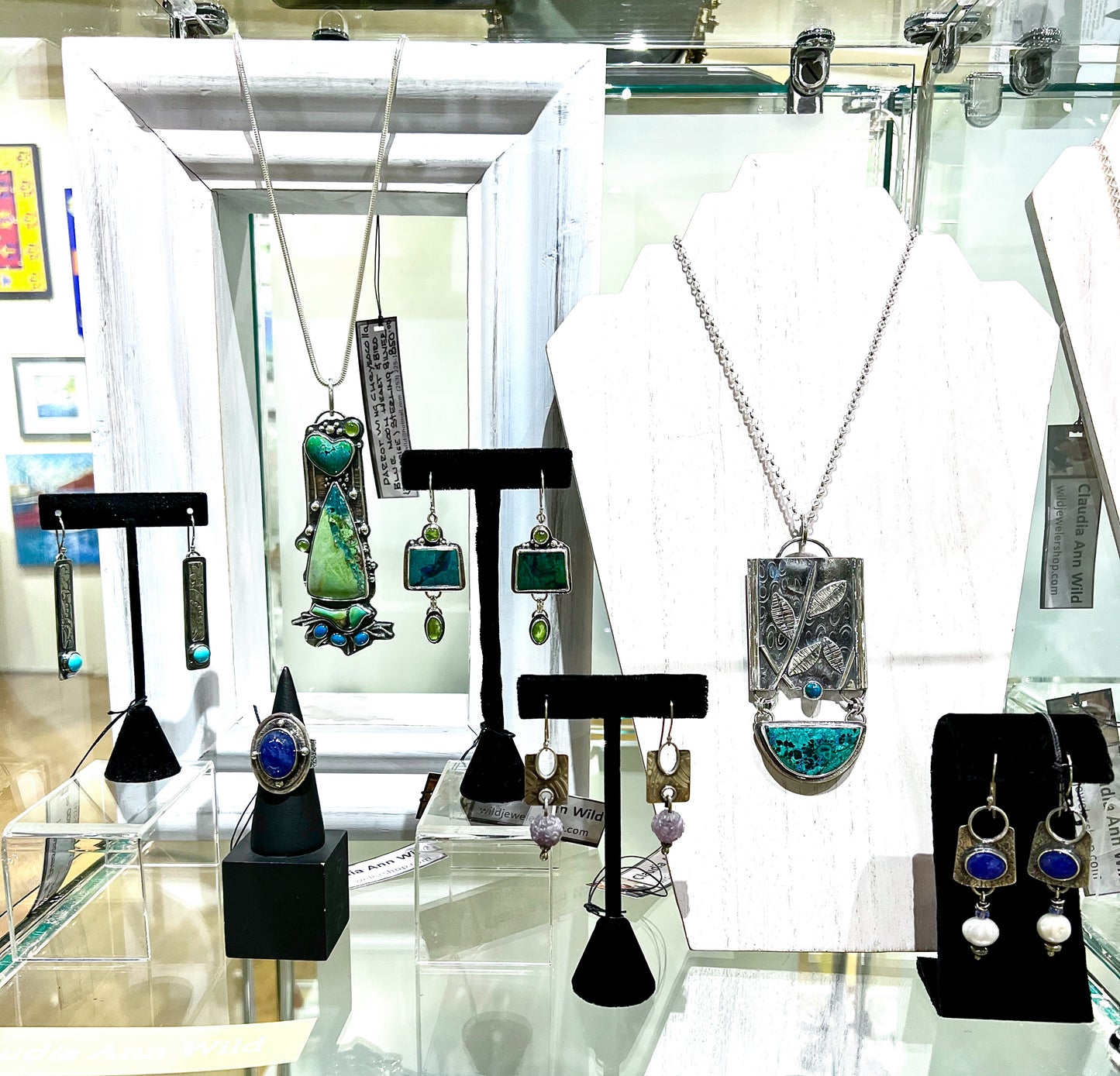 Azurite - Malachite Leaf Necklace