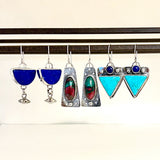 Triangle Turquoise & Lapis Earrings