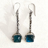 Aquamarine Chunky Dangle Earrings