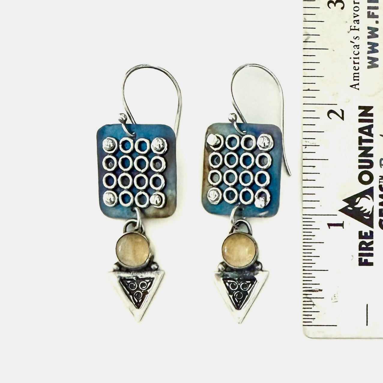 Blue Jeans and Citrine Sterling Earrings