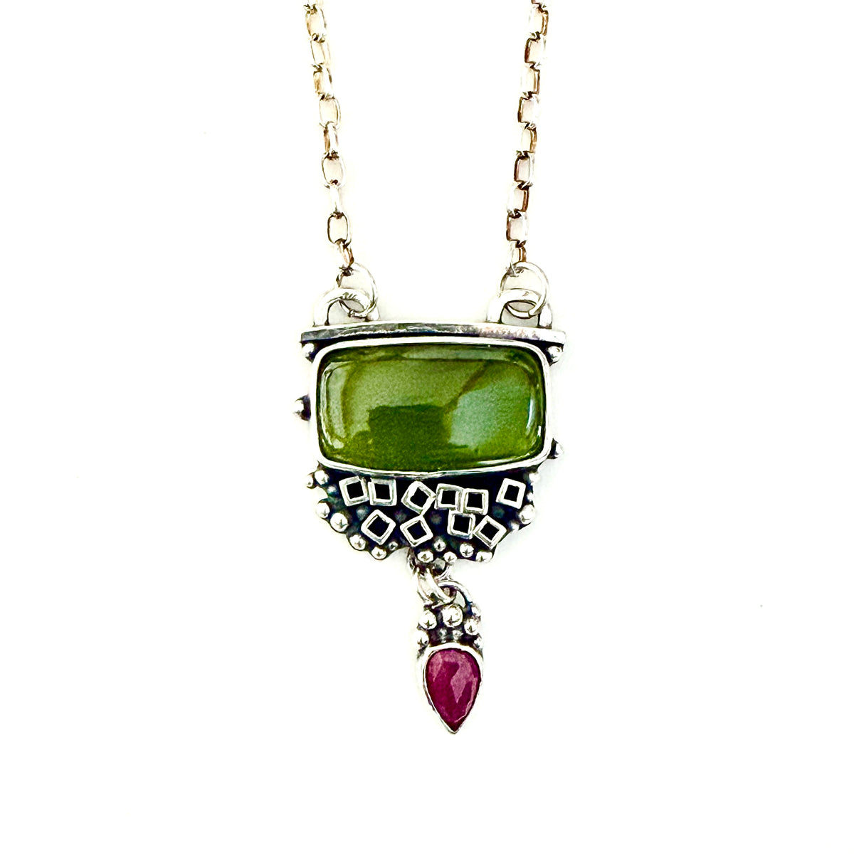 Sterling Silver Vesuvianite Necklace