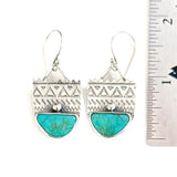 Turquoise Zig Zag & Sterling Earrings