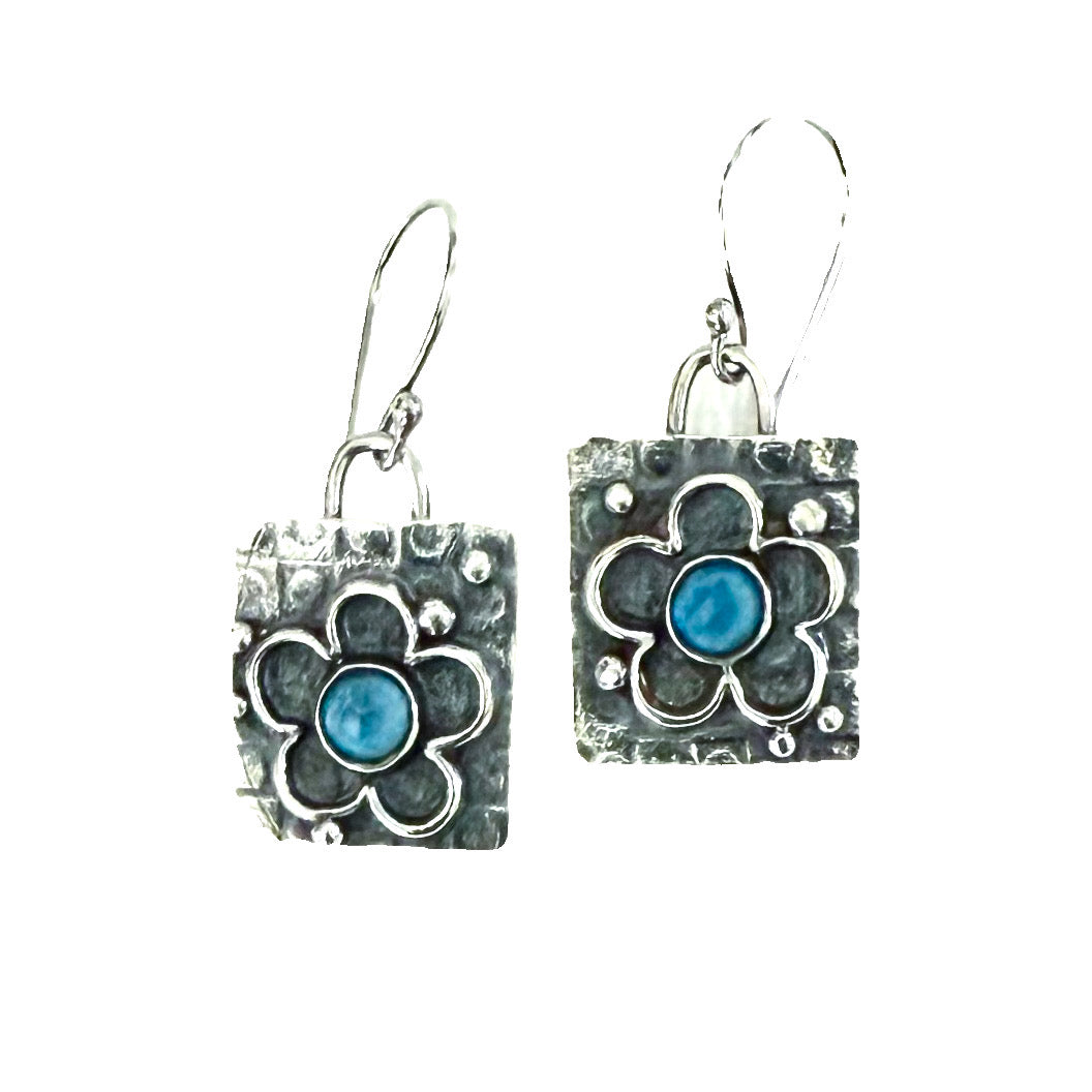London Blue Topaz Flower Earrings