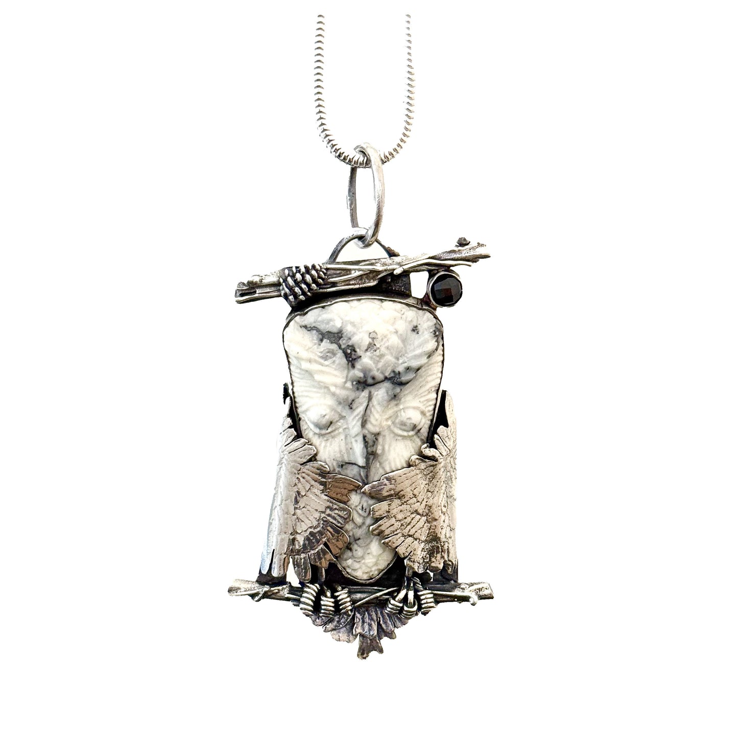 White Owl Necklace