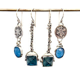 Aquamarine Snowflake Earrings