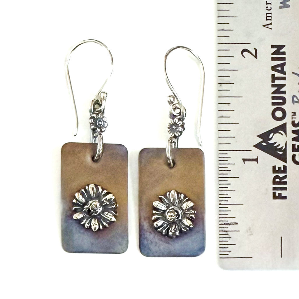 Sterling Flowers & Titanium Earrings