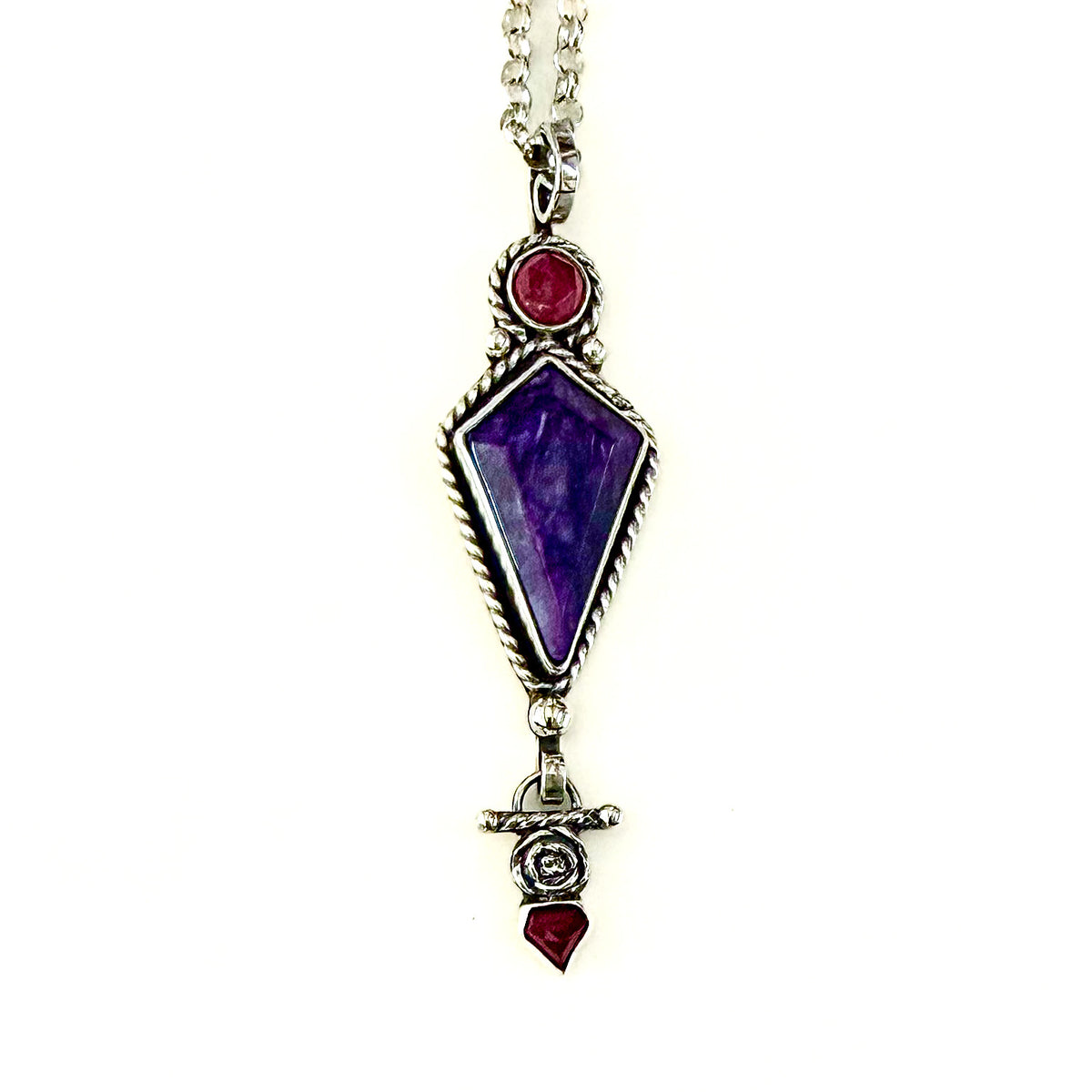 Charoite & Sterling Silver Necklace