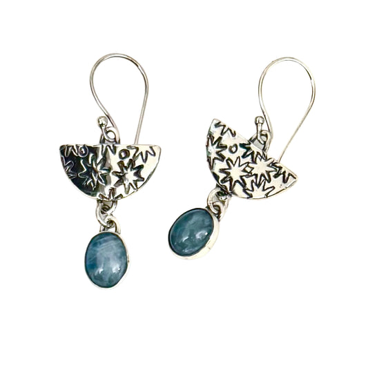 Aquamarine Star Earrings