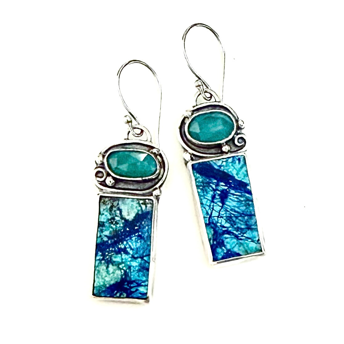 Azurite Malachite Sterling Earrings