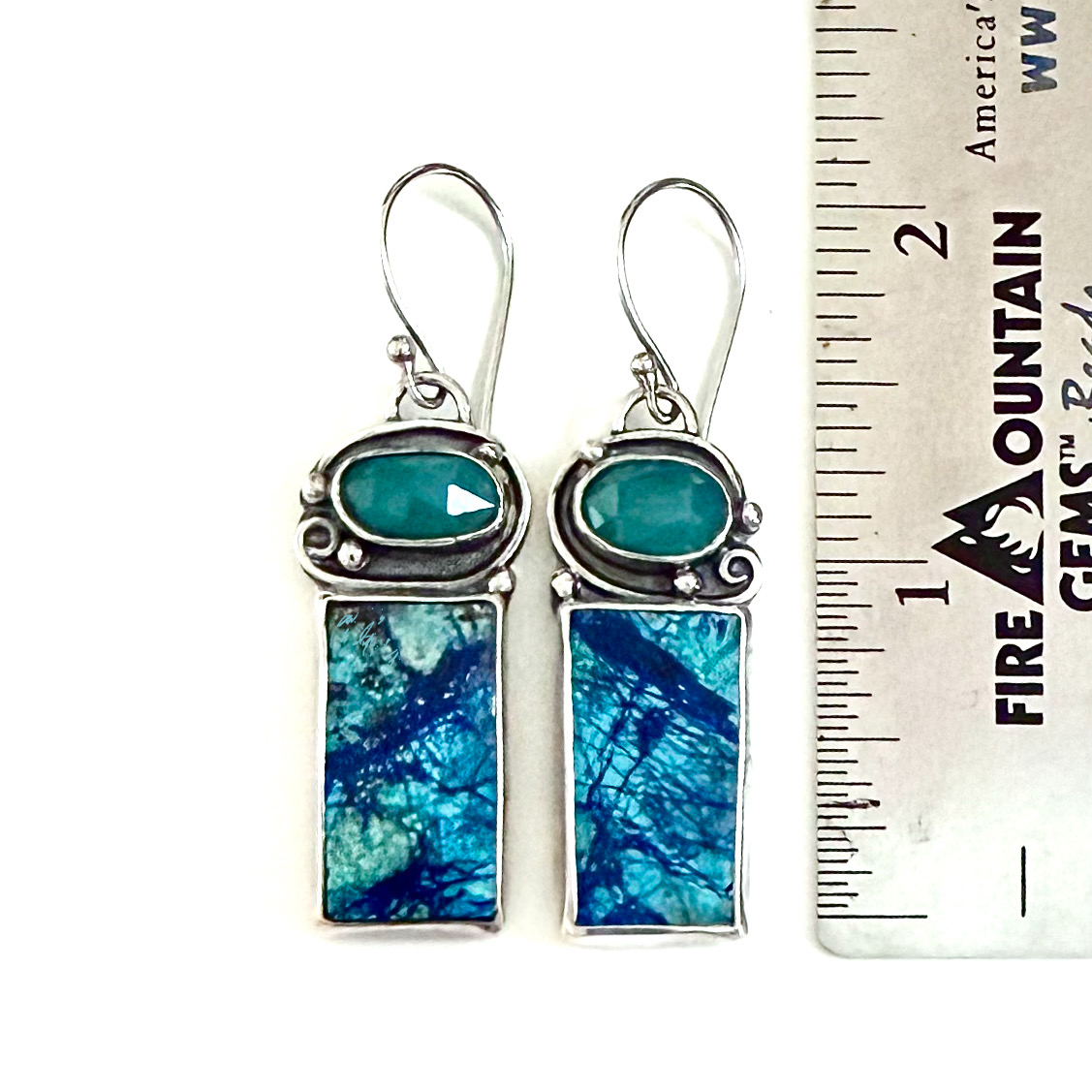 Azurite Malachite Sterling Earrings