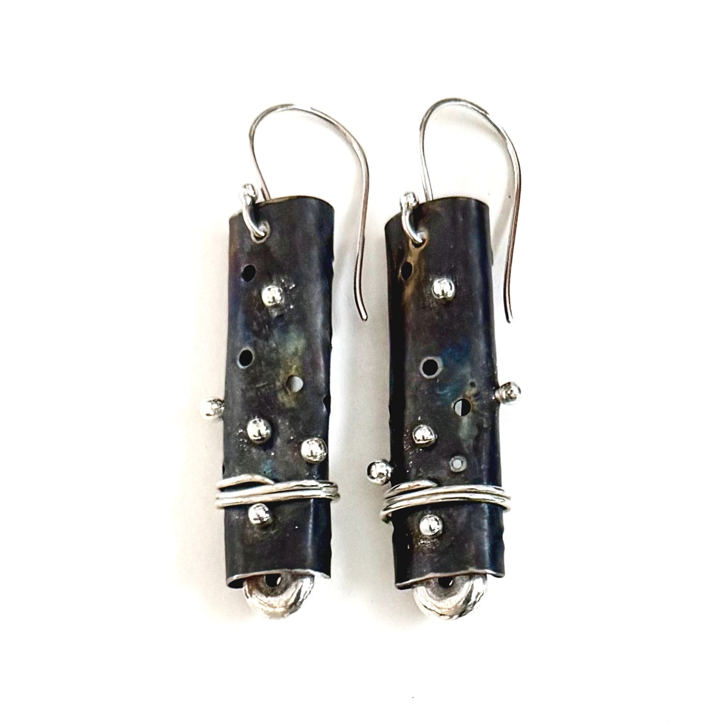 Black Titanium and Sterling Earrings