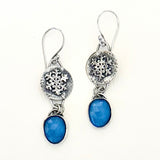 Aquamarine Snowflake Earrings