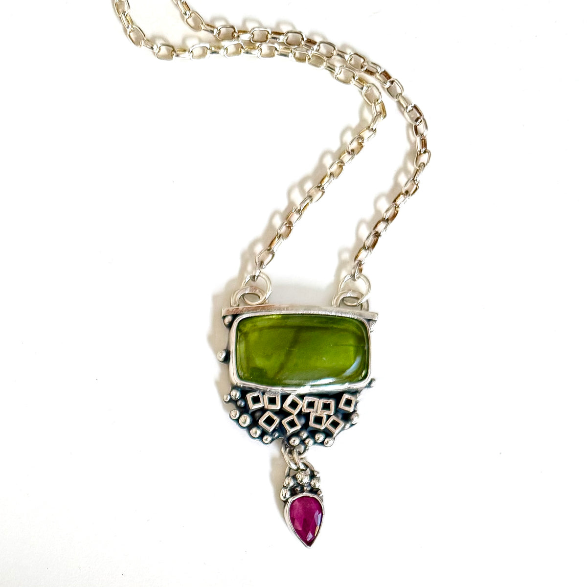 Sterling Silver Vesuvianite Necklace