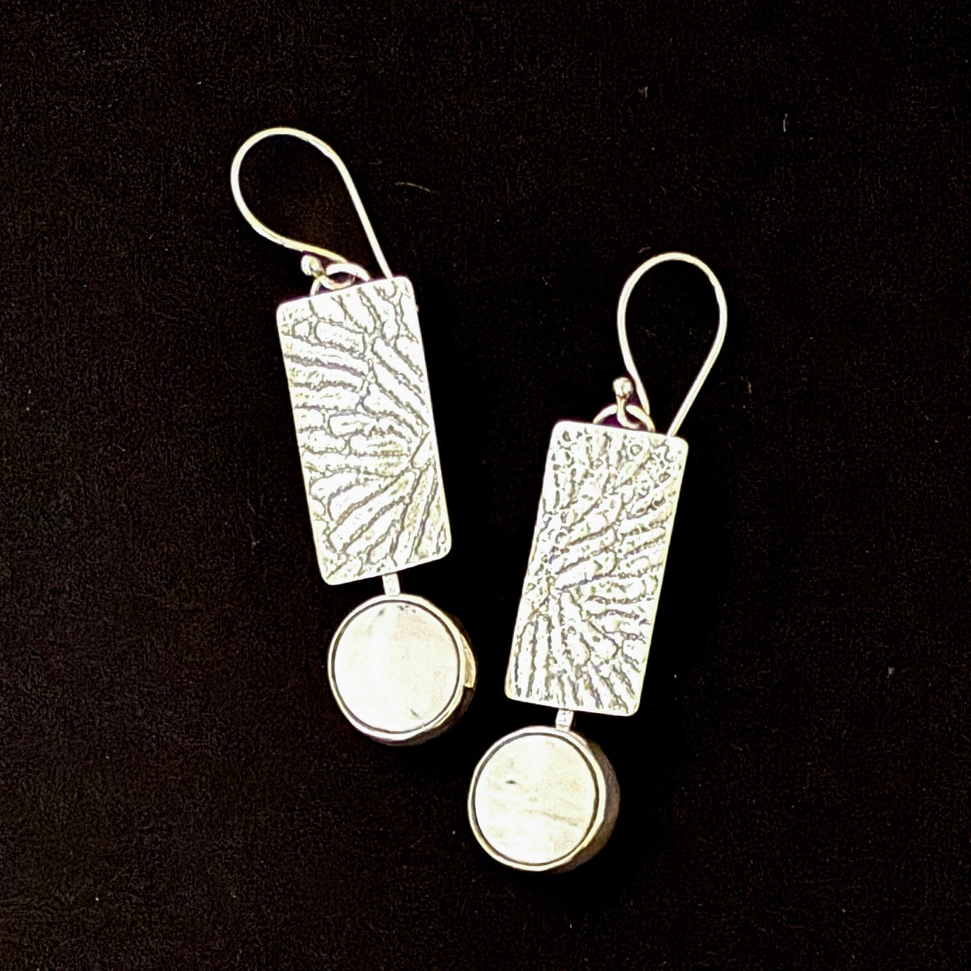 White Buffalo Round Earrings