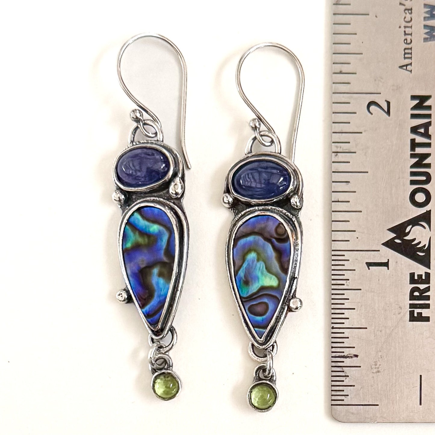 Abalone and Tanzanite Dangles