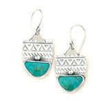 Turquoise Zig Zag & Sterling Earrings