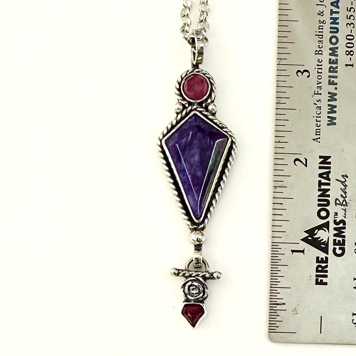 Charoite & Sterling Silver Necklace