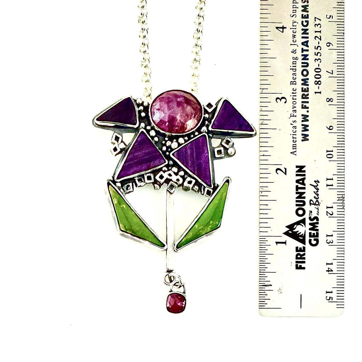Mod Sugilite Flower Necklace
