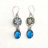 Aquamarine Snowflake Earrings