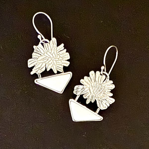 White Buffalo Owl Wing Earrings
