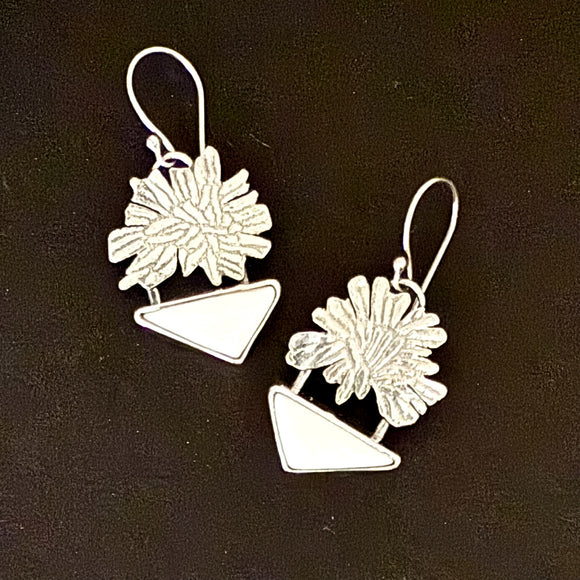 White Buffalo Owl Wing Earrings