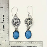 Aquamarine Snowflake Earrings