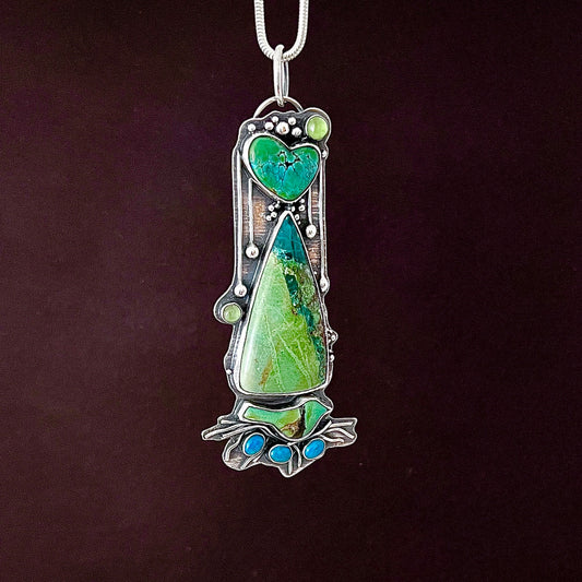 Joy Parrot Wing Chrysocolla Necklace