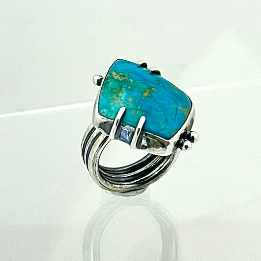 Kingman Turquoise Pronged Ring