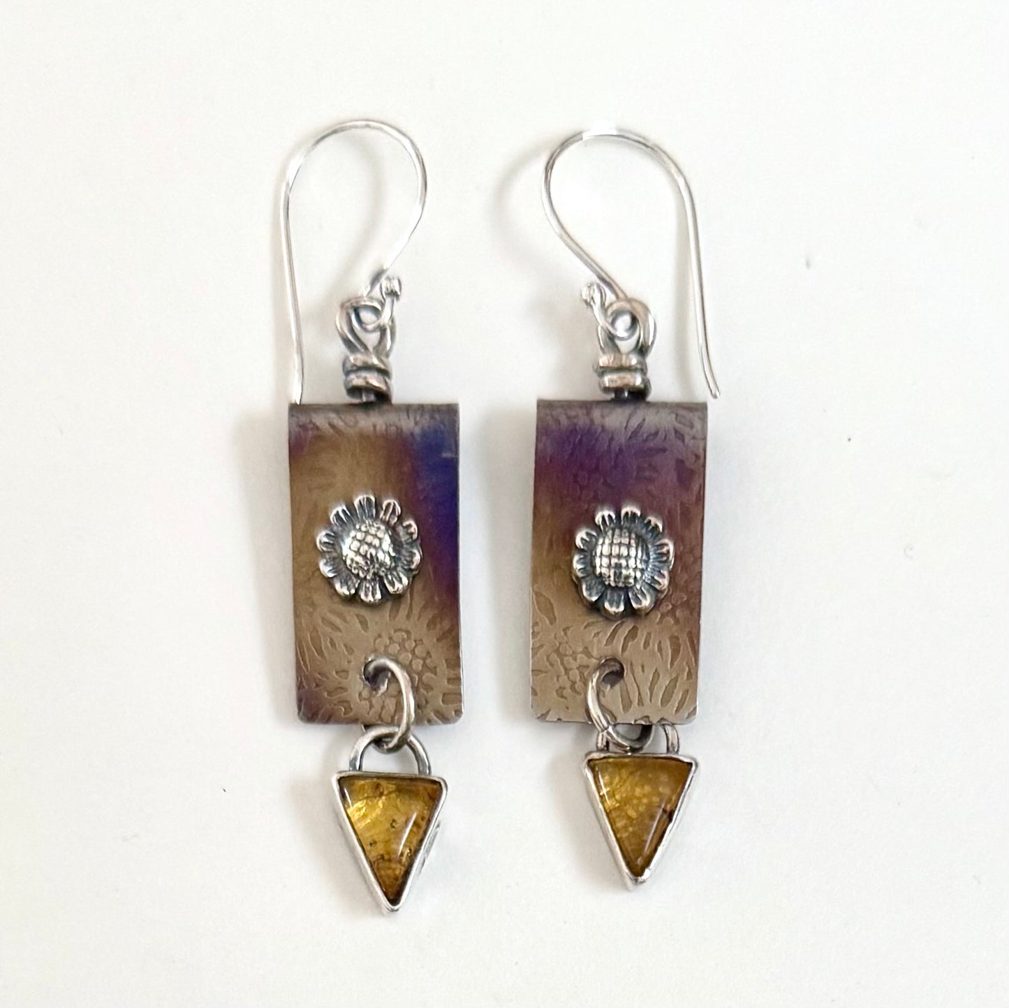 Sunflower & Amber Earrings