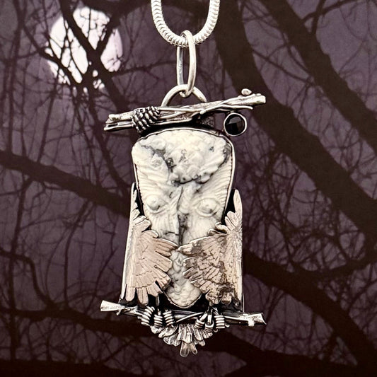White Owl Necklace
