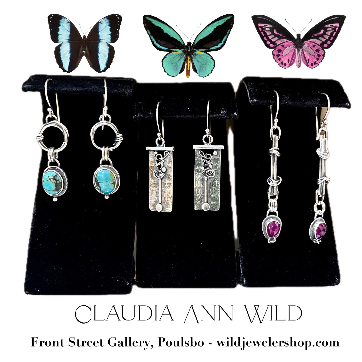 Sterling & Rhodinite Garnet Earrings