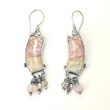 Gorgeous Peachy Pink Curved Earrings