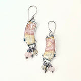 Gorgeous Peachy Pink Curved Earrings