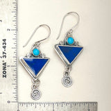 Ancient Lapis Triangle Earrings