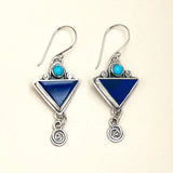 Ancient Lapis Triangle Earrings