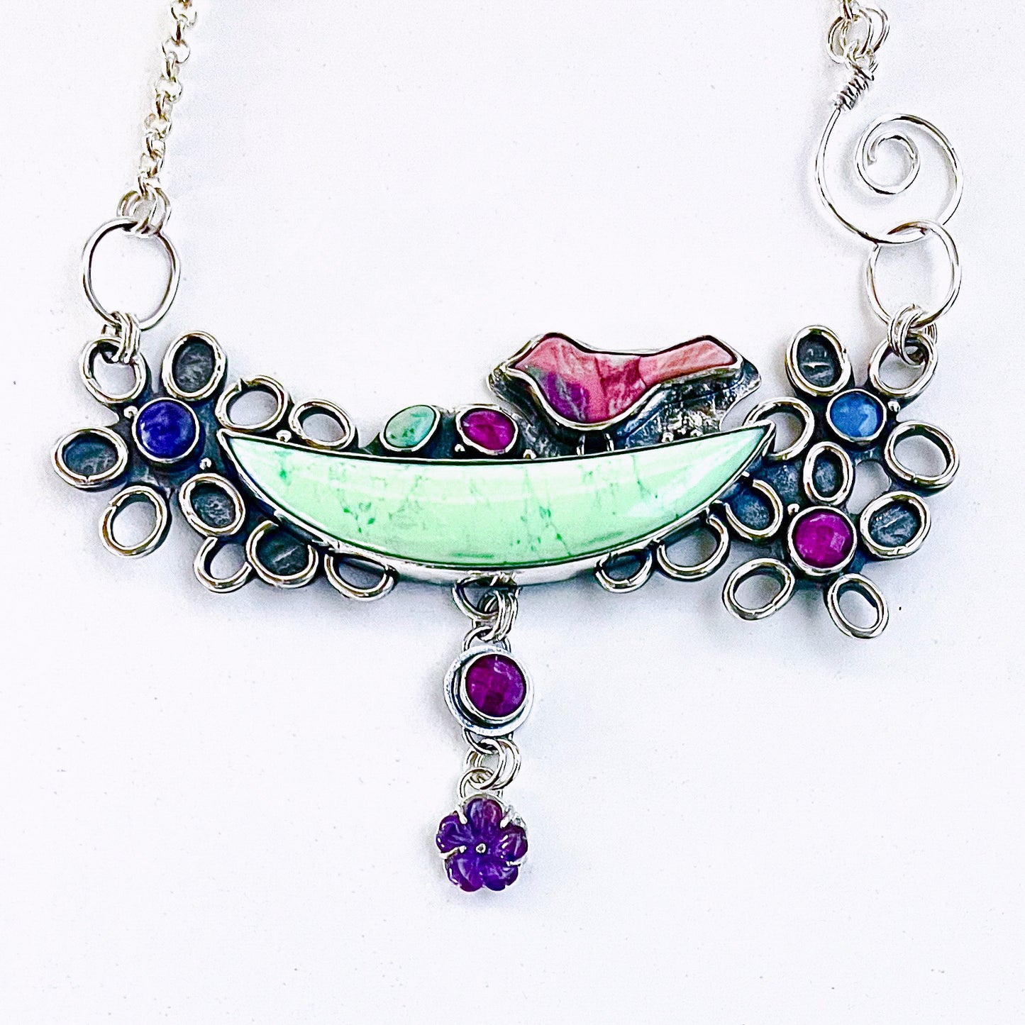 Flowers & Bird Necklace