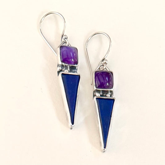 Amethyst & Lapis Earrings