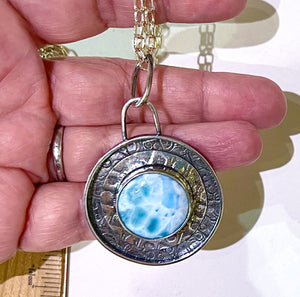 Larimar Medallion Necklace