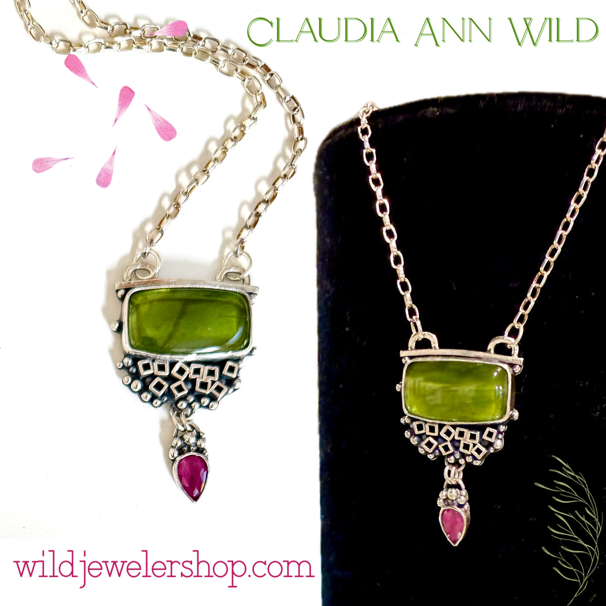 Sterling Silver Vesuvianite Necklace