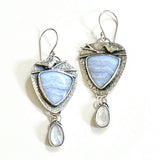 Blue Bird Agate Earrings