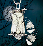 White Buffalo Owl Wing Earrings