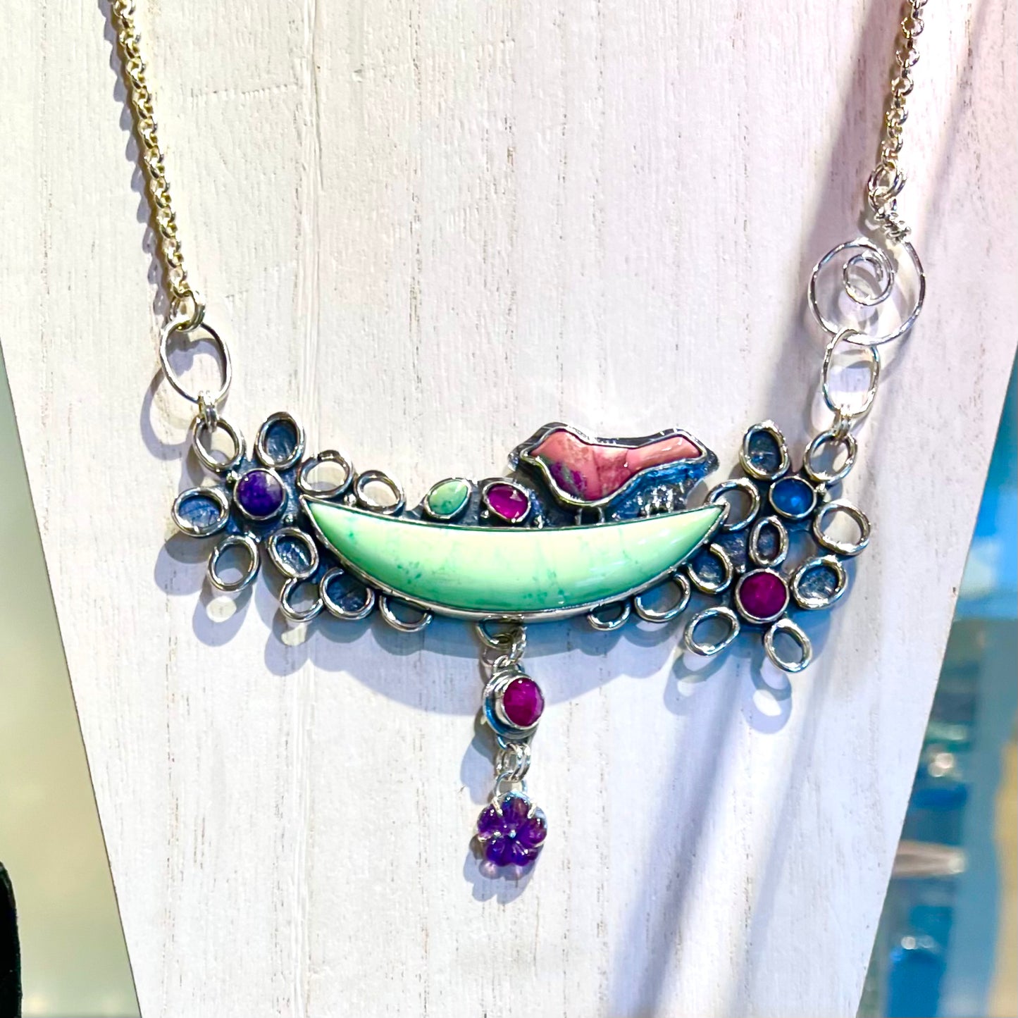 Flowers & Bird Necklace