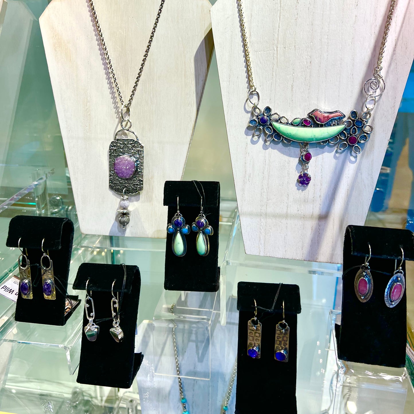 Flowers & Bird Necklace